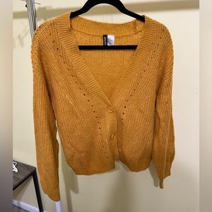 H&M yellow cardigan